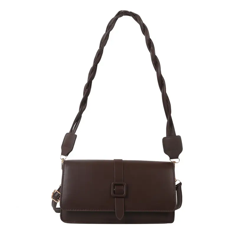 Women's Brown Square Messenger Bag 2024 Spring Summer - Image 9
