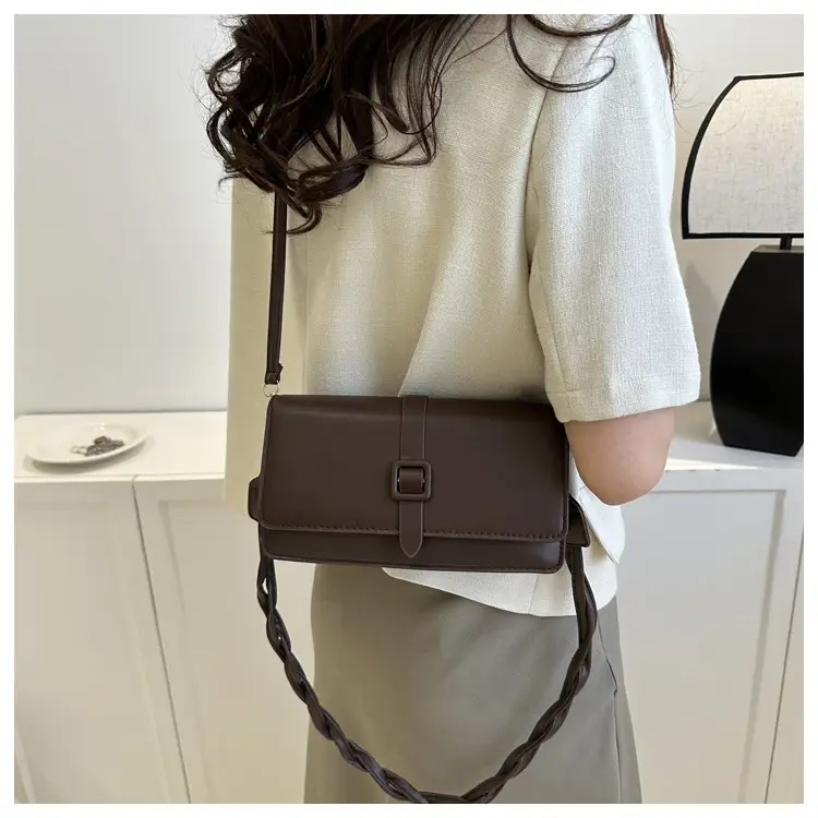 Women's Brown Square Messenger Bag 2024 Spring Summer — feature 13