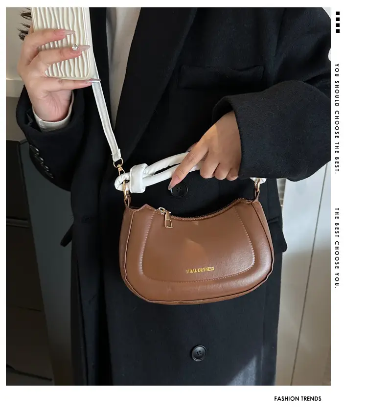 Women French Style Shoulder Crossbody Bag Brown 2023 — feature 1