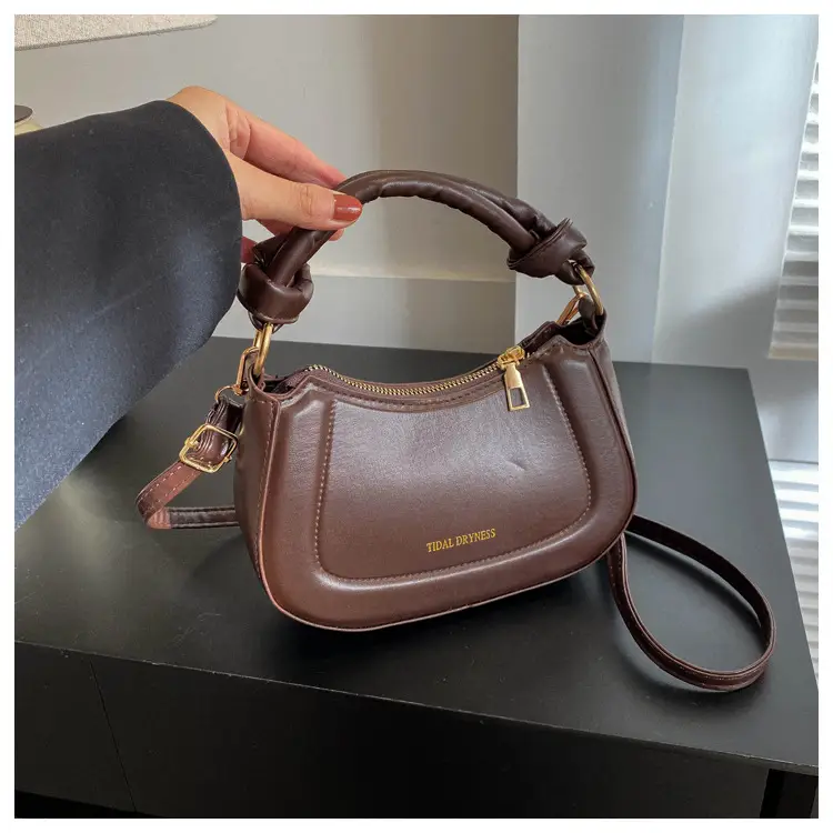 Women French Style Shoulder Crossbody Bag Brown 2023 — feature 14