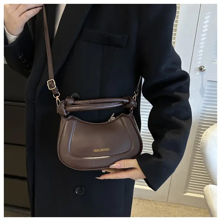 Women French Style Shoulder Crossbody Bag Brown 2023 — feature 19
