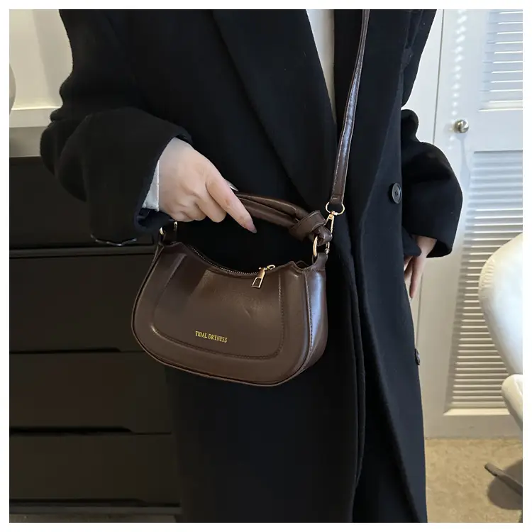 Women French Style Shoulder Crossbody Bag Brown 2023 — feature 20