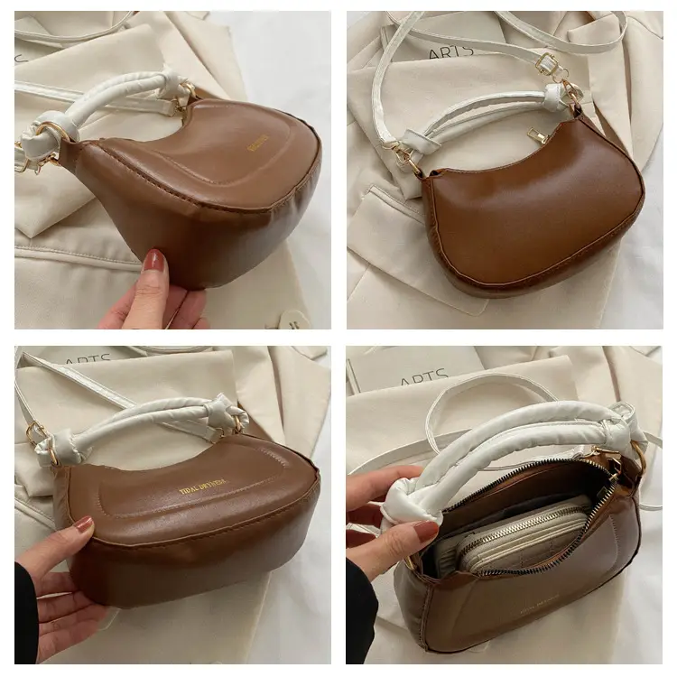 Women French Style Shoulder Crossbody Bag Brown 2023 — feature 8