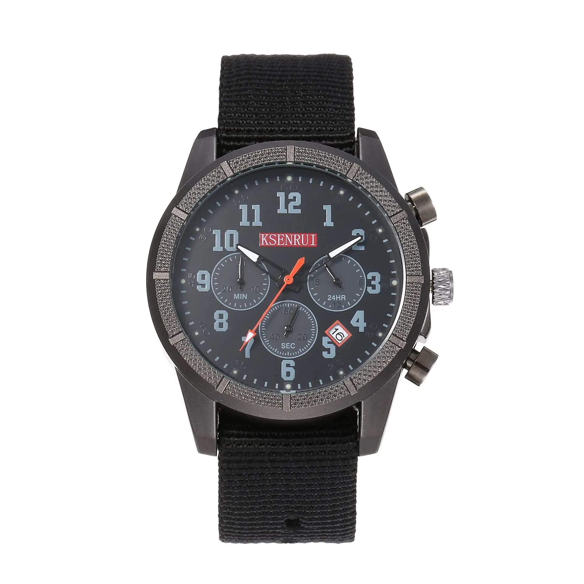 Men's Black Chronograph Quartz Watch with Silicone Band - Image 12