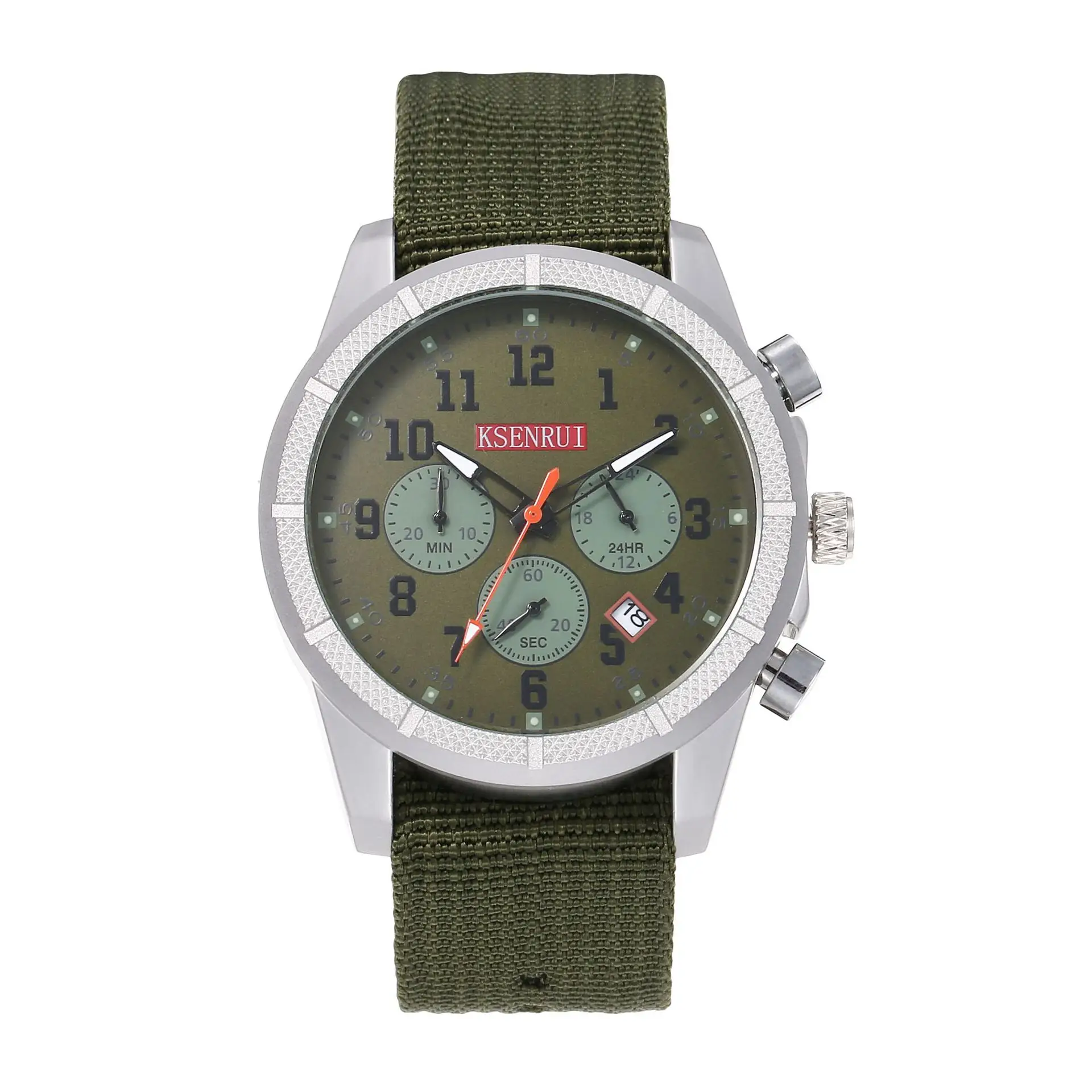 Men's Black Chronograph Quartz Watch with Silicone Band - Image 4