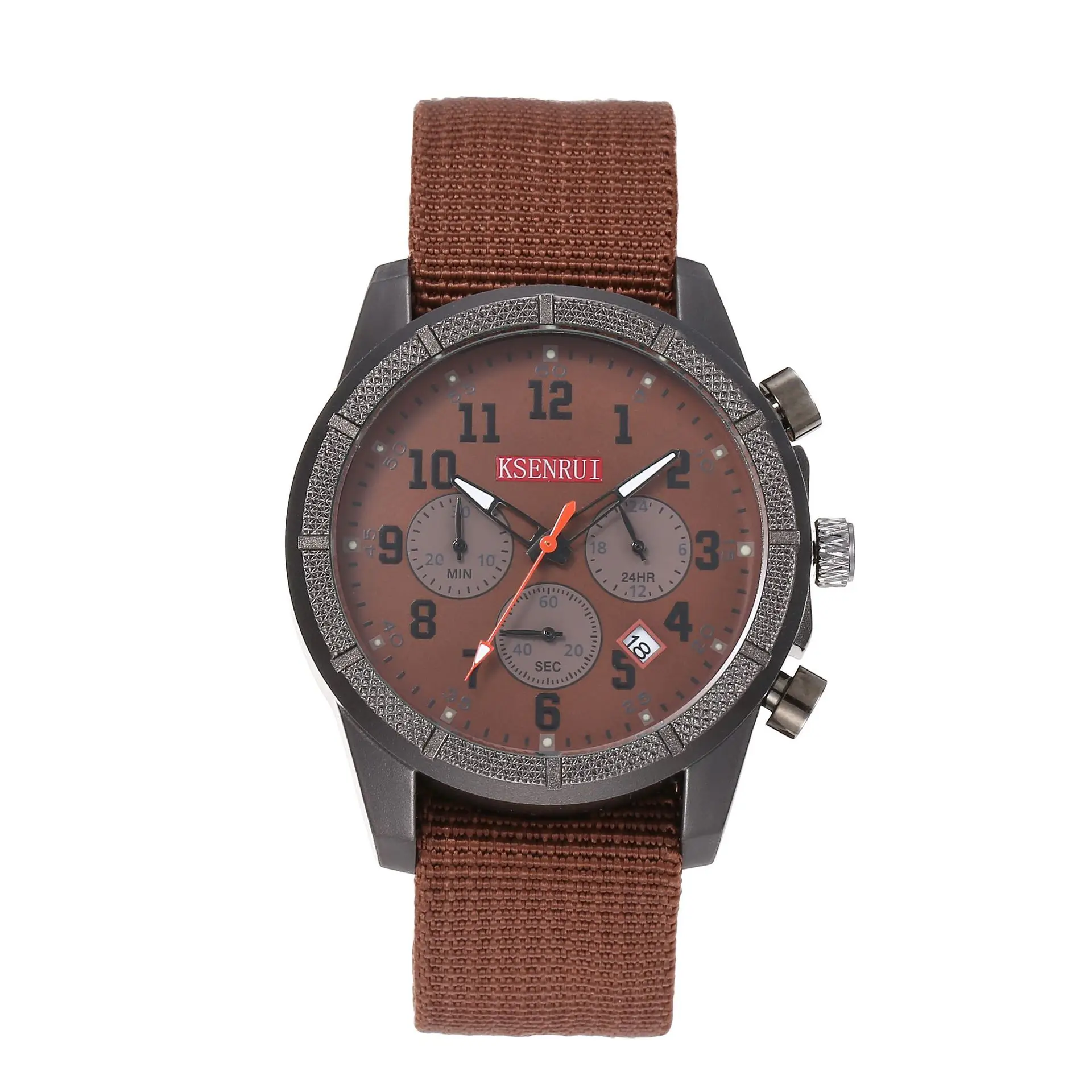 Men's Black Chronograph Quartz Watch with Silicone Band - Image 7