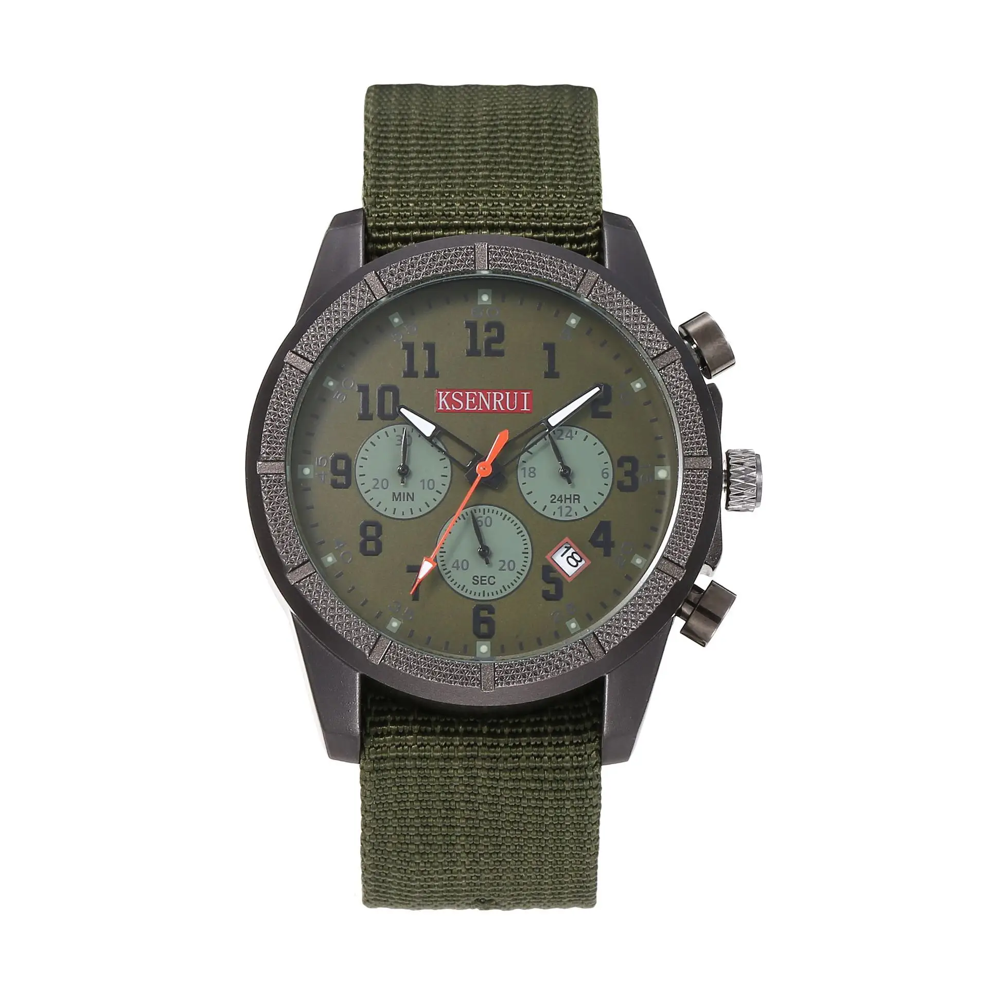 Men's Black Chronograph Quartz Watch with Silicone Band - Image 8