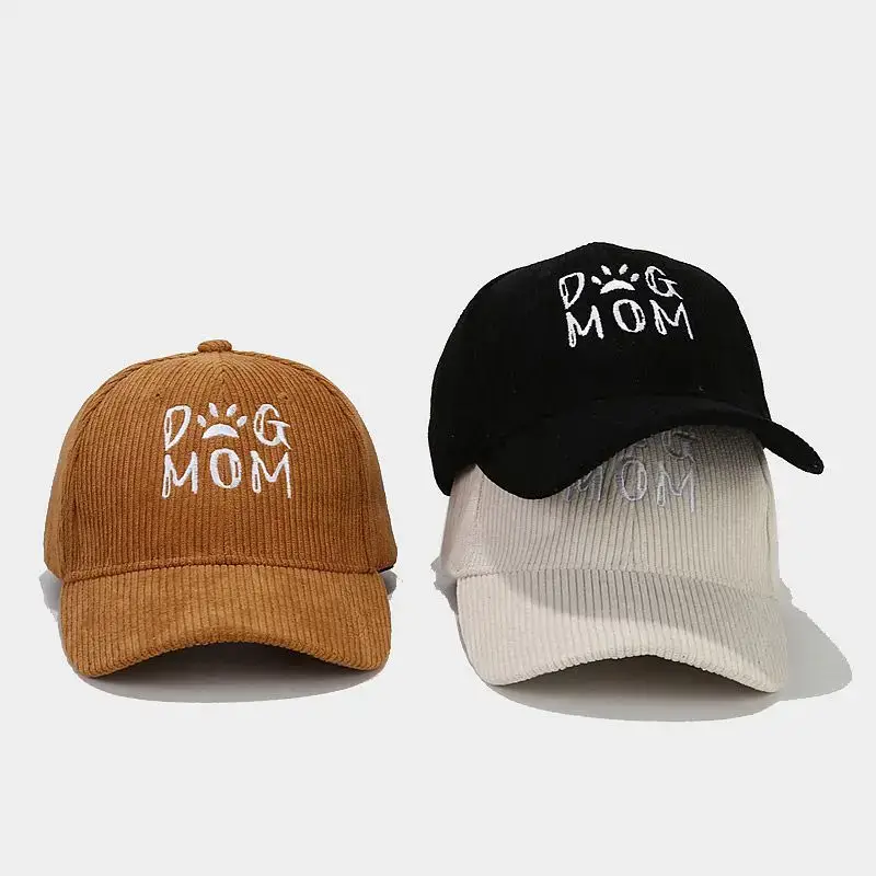 Black Embroidered Dog Mom Cap for Women — feature 2