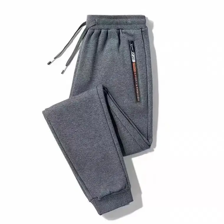Men Grey Zippered Sweatpants Set Ankle Tied - Image 2