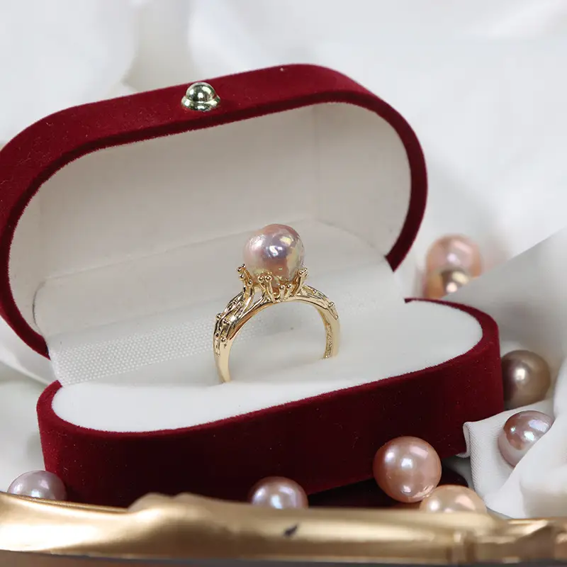 Wholesale Pearl Baroque Ring Adjustable Vintage Color - Image 2