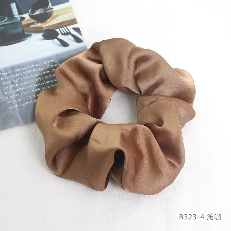 Silk Satin Hair Band Brown Large Size - Image 4
