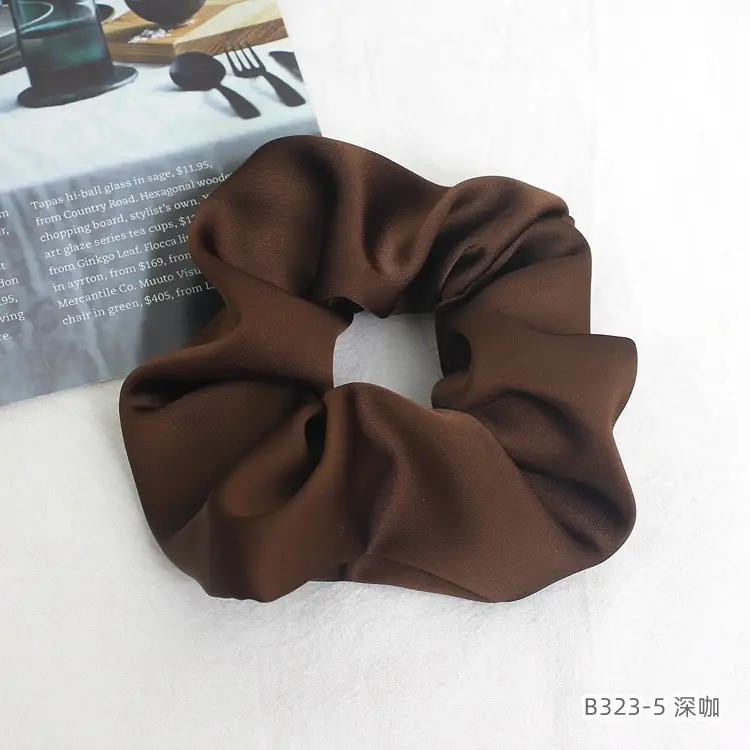 Silk Satin Hair Band Brown Large Size - Image 5