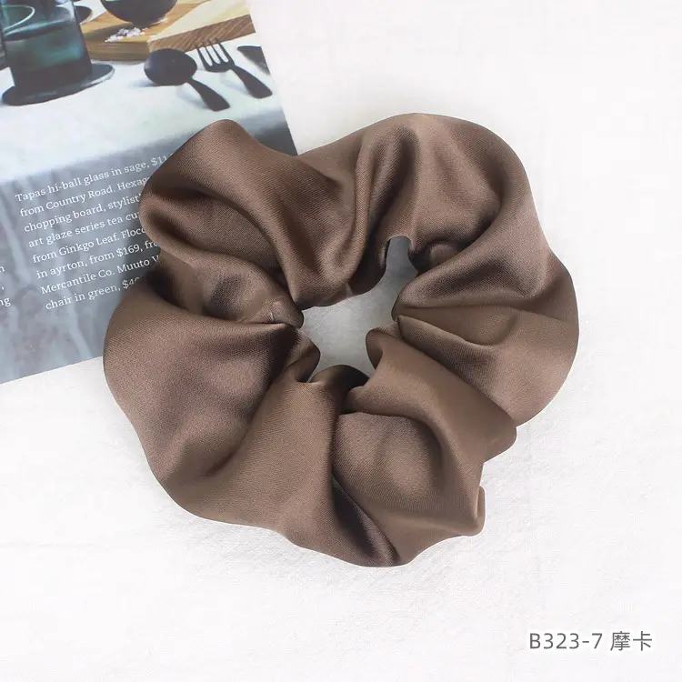 Silk Satin Hair Band Brown Large Size - Image 7