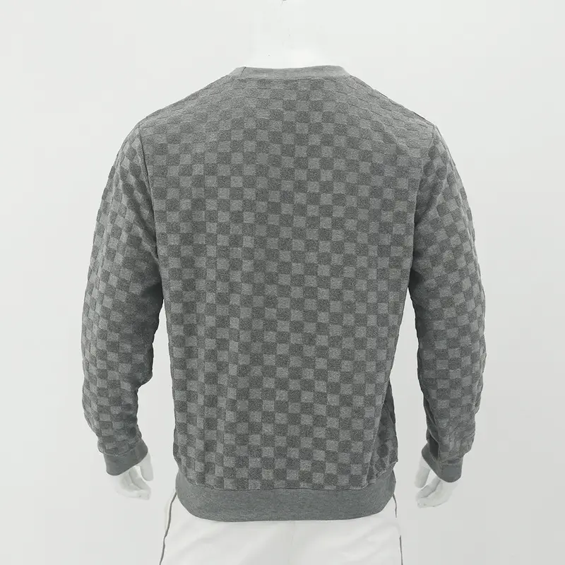 Men's Heavy Jacquard Sweatshirt White Black Gray Brown — feature 21