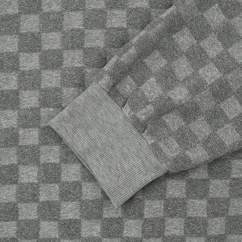 Men's Heavy Jacquard Sweatshirt White Black Gray Brown — feature 23