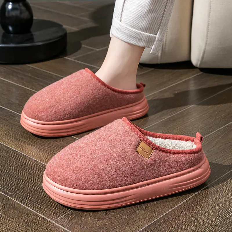 Cotton Slippers Women's Autumn and Winter Household Non-slip Plush Warm Couple's Winter Indoor Home Plus Fluff Slippers for Men - Image 9