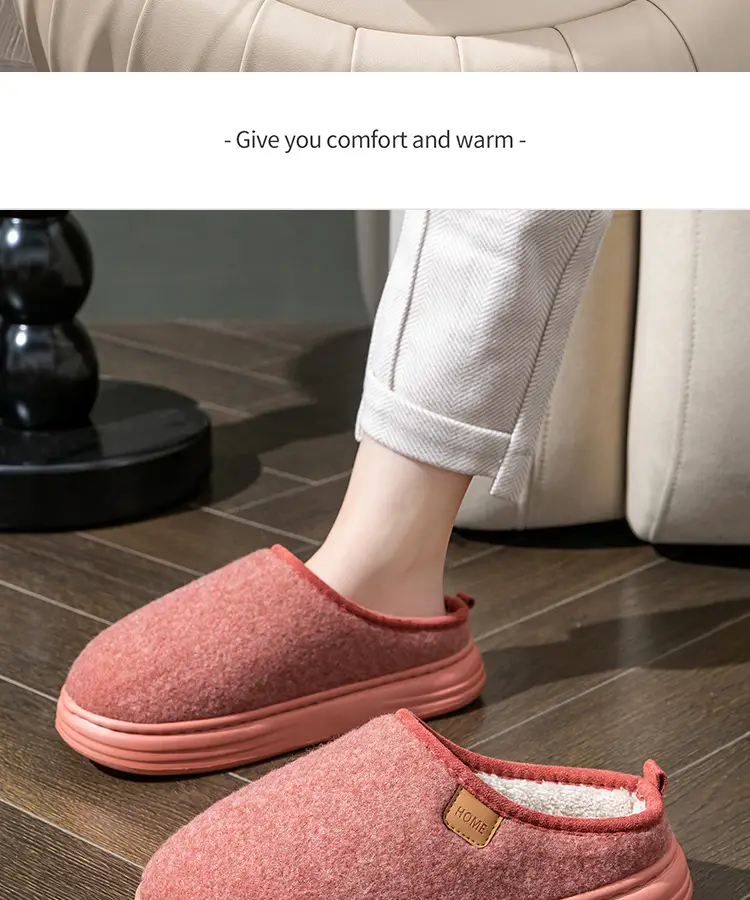 Cotton Slippers Women's Autumn and Winter Household Non-slip Plush Warm Couple's Winter Indoor Home Plus Fluff Slippers for Men — feature 20