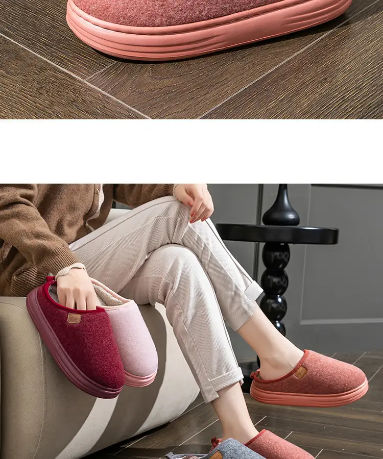 Cotton Slippers Women's Autumn and Winter Household Non-slip Plush Warm Couple's Winter Indoor Home Plus Fluff Slippers for Men — feature 21