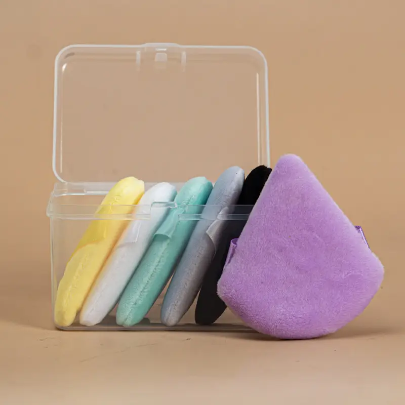 Triangle Makeup Sponge Double Sided Soft Crystal Velvet - Image 15