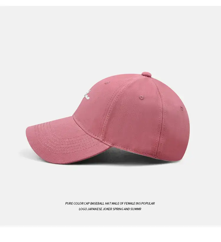 Pink Embroidered Korean Style Baseball Cap for Men Women — feature 10