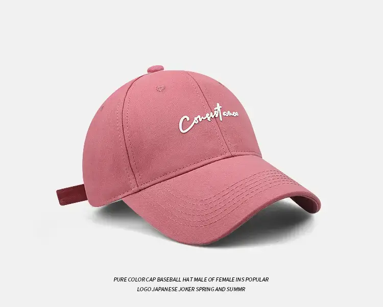 Pink Embroidered Korean Style Baseball Cap for Men Women — feature 14