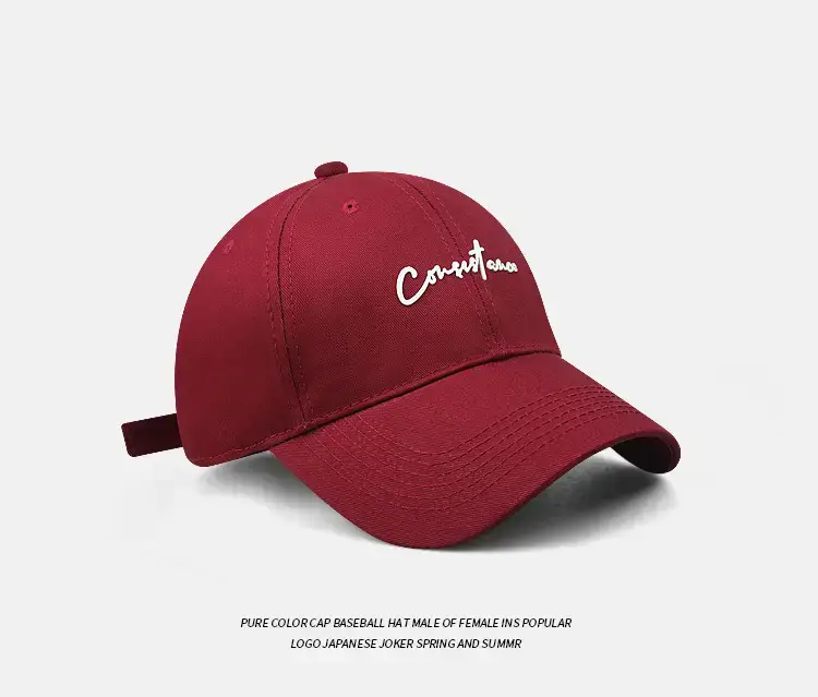 Pink Embroidered Korean Style Baseball Cap for Men Women — feature 17