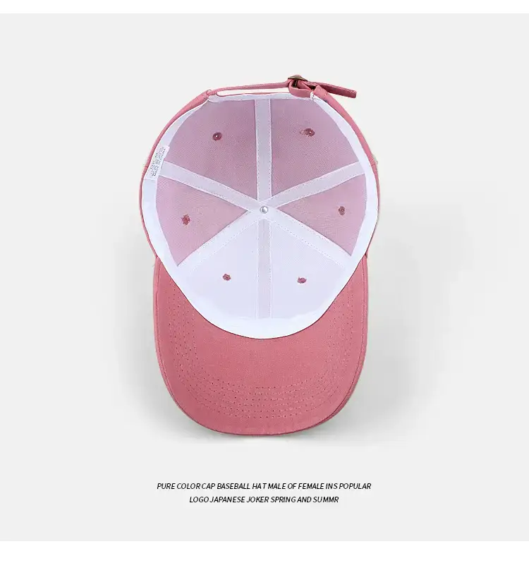 Pink Embroidered Korean Style Baseball Cap for Men Women — feature 7