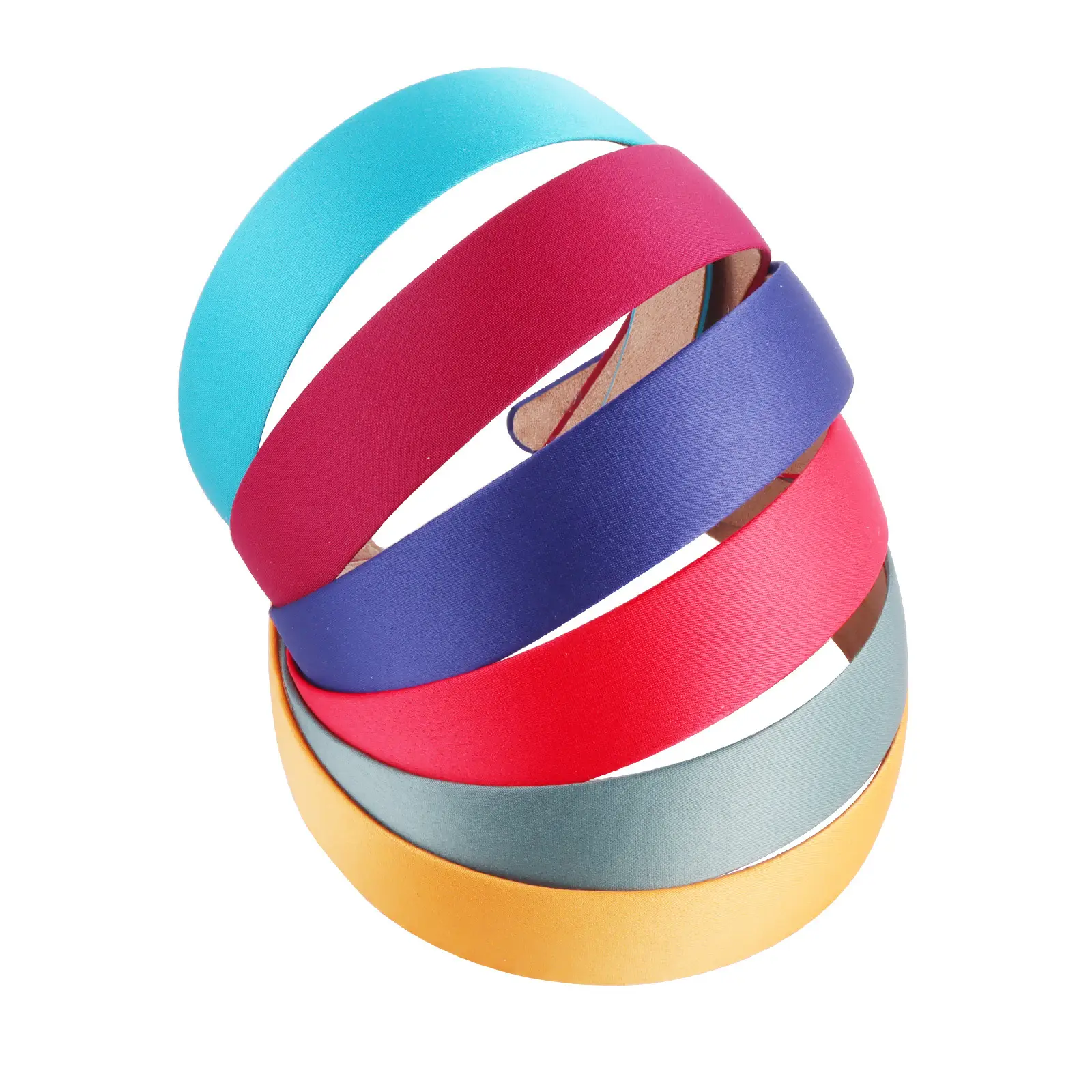 Red Satin Hairband 3cm Wide Bristle Handmade — feature 2