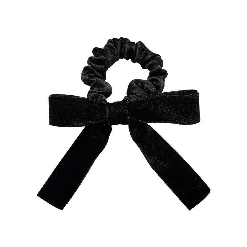 Black Velvet Hair Tie for Women 2023 New Autumn Winter - Image 7