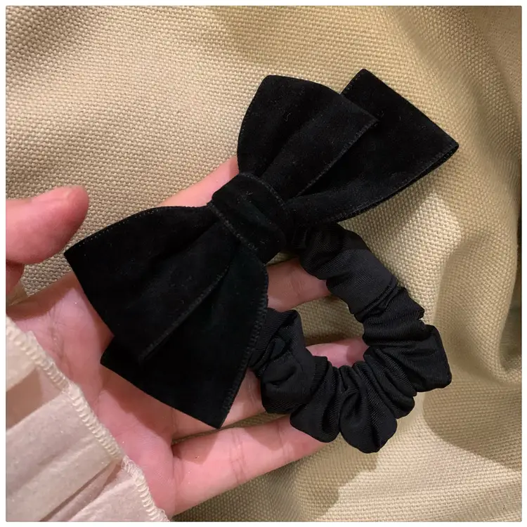 Black Velvet Hair Tie for Women 2023 New Autumn Winter — feature 8