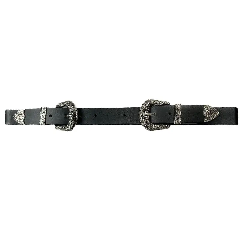 Women's Black Cross-Border Belt with Crystal Buckle — feature 4
