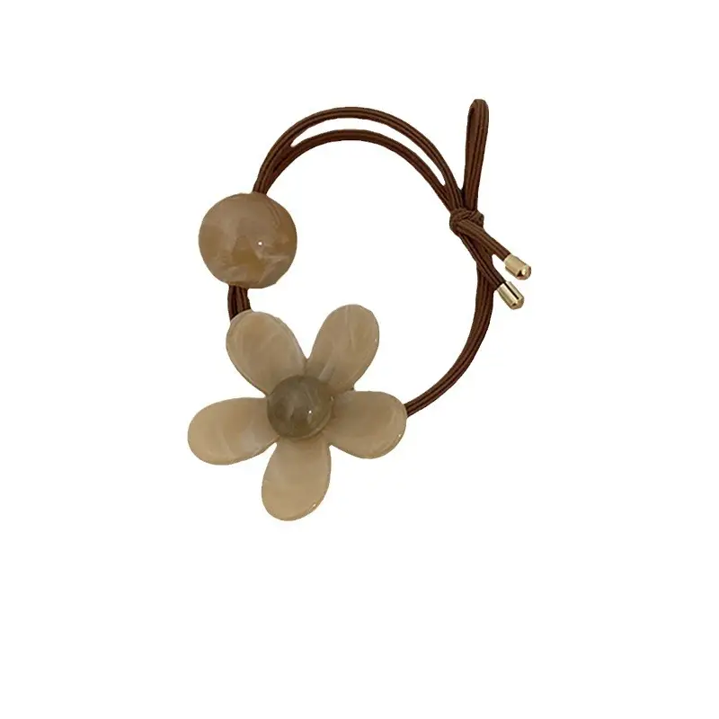 Cute Flower Headband for Girls Elastic Rubber Band