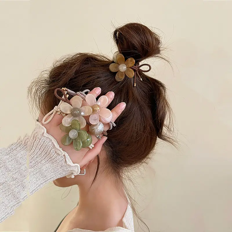 Cute Flower Headband for Girls Elastic Rubber Band — feature 1