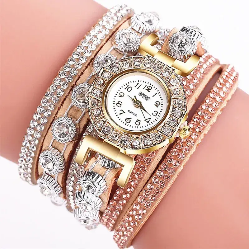 Women's Diamond-Enriched Cross Strap Watch with Gold Plated Face - Image 7