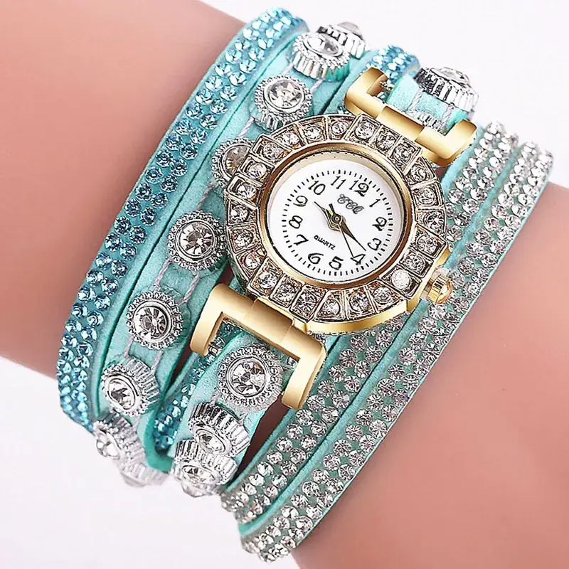 Women's Diamond-Enriched Cross Strap Watch with Gold Plated Face - Image 5