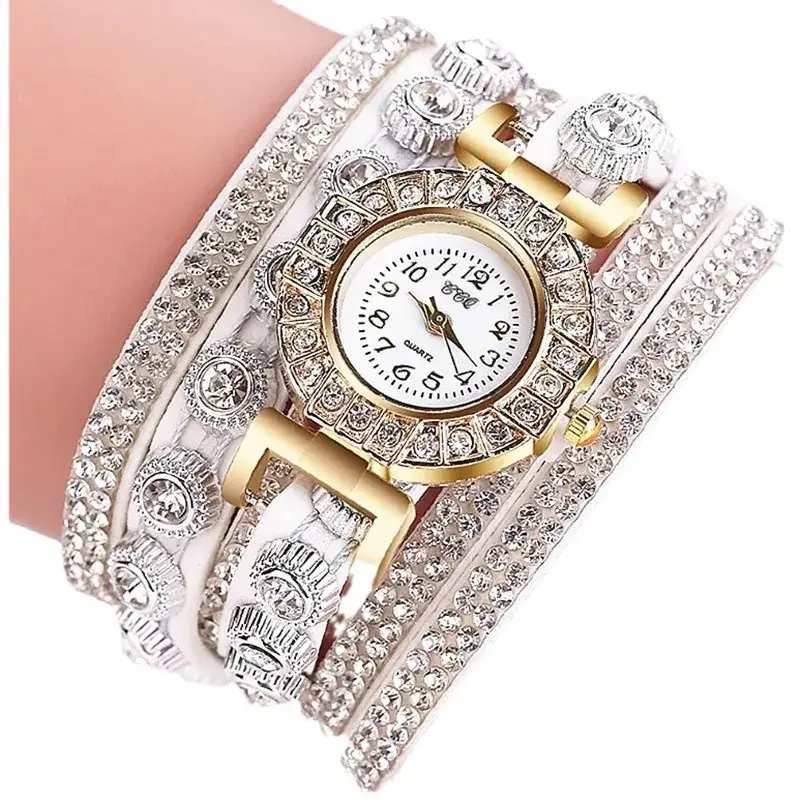 Women's Diamond-Enriched Cross Strap Watch with Gold Plated Face - Image 10