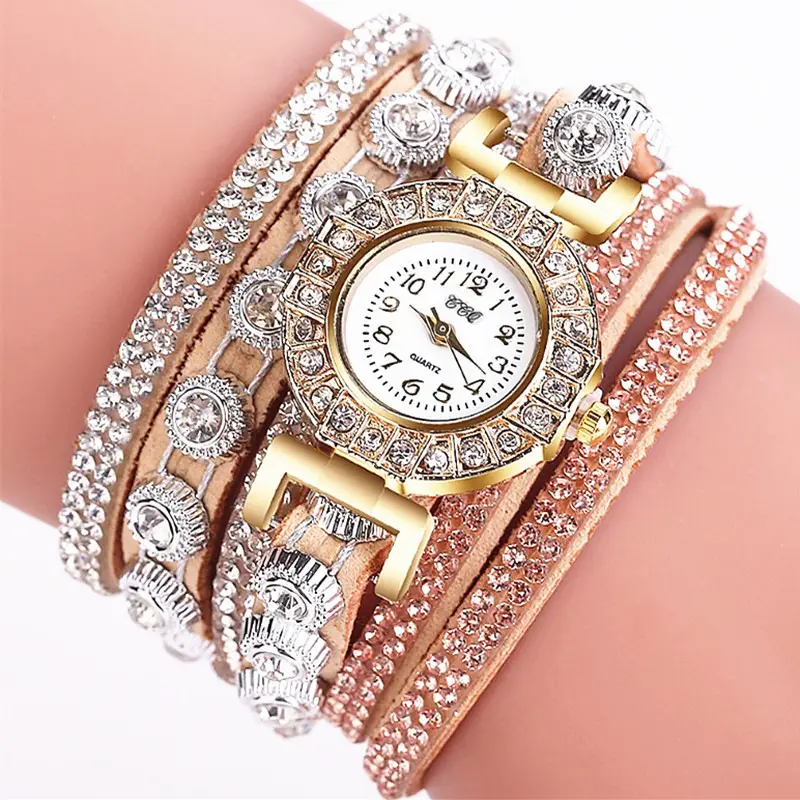Women's Diamond-Enriched Cross Strap Watch with Gold Plated Face — feature 7