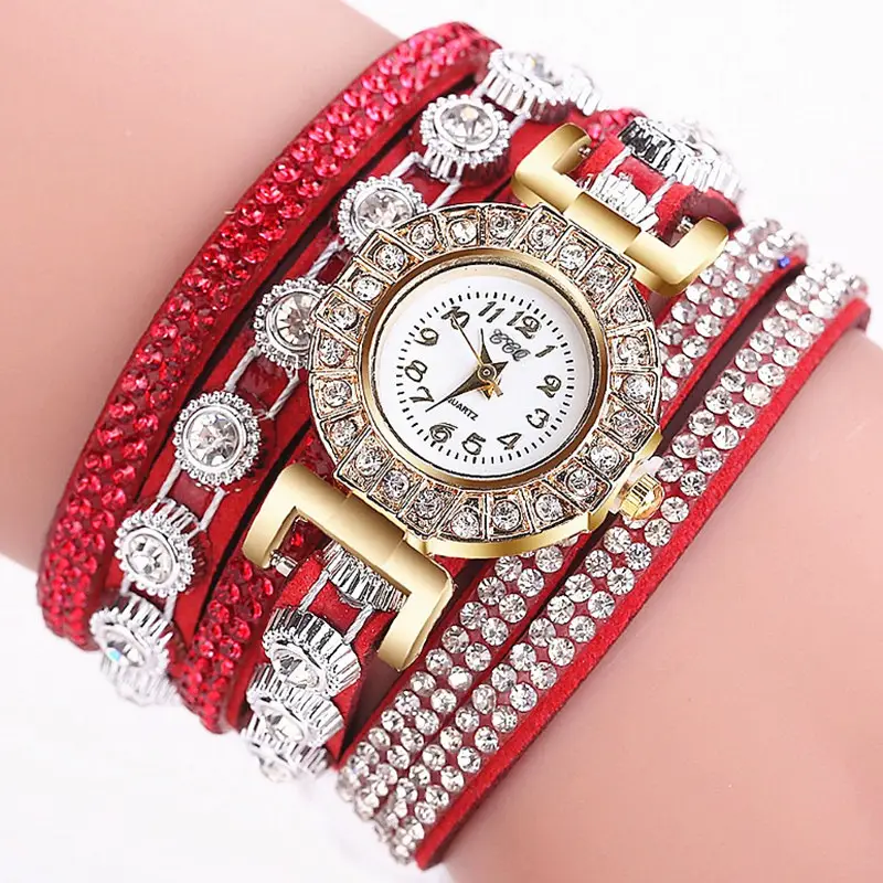Women's Diamond-Enriched Cross Strap Watch with Gold Plated Face — feature 9