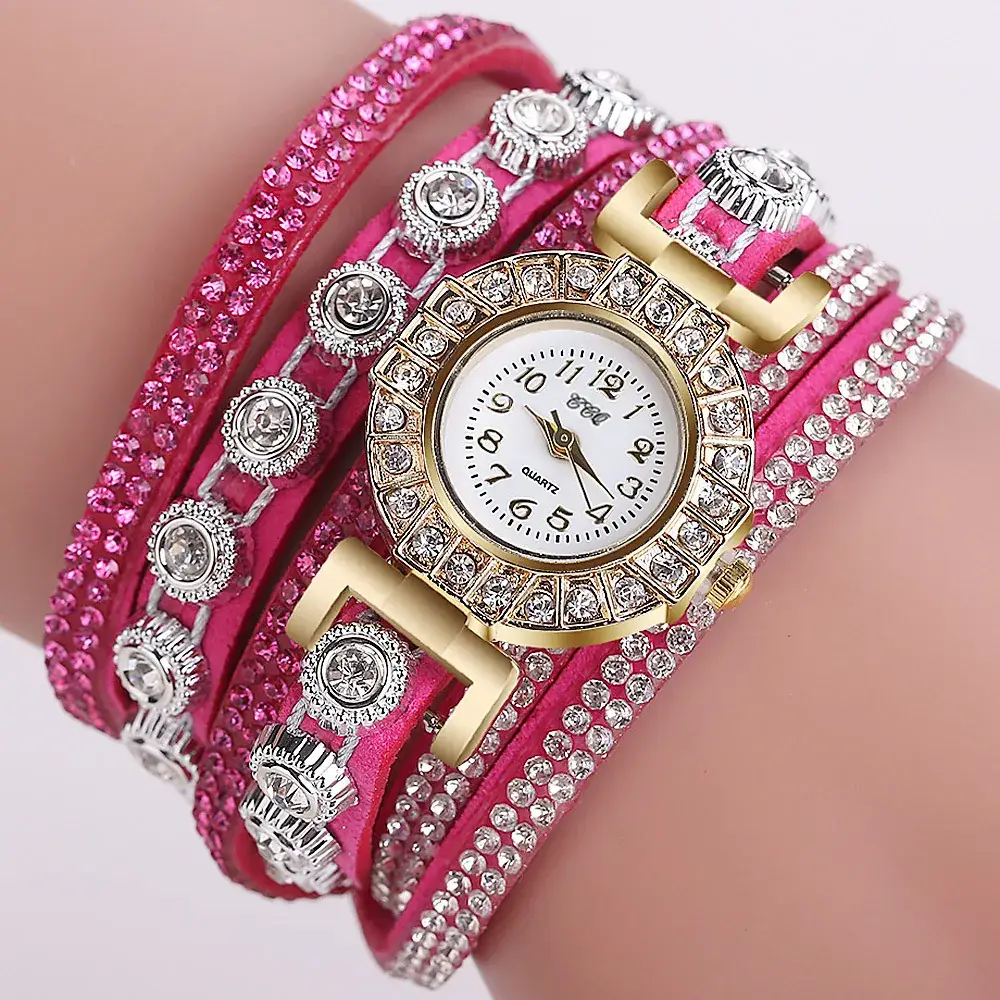 Women's Diamond-Enriched Cross Strap Watch with Gold Plated Face - Image 9