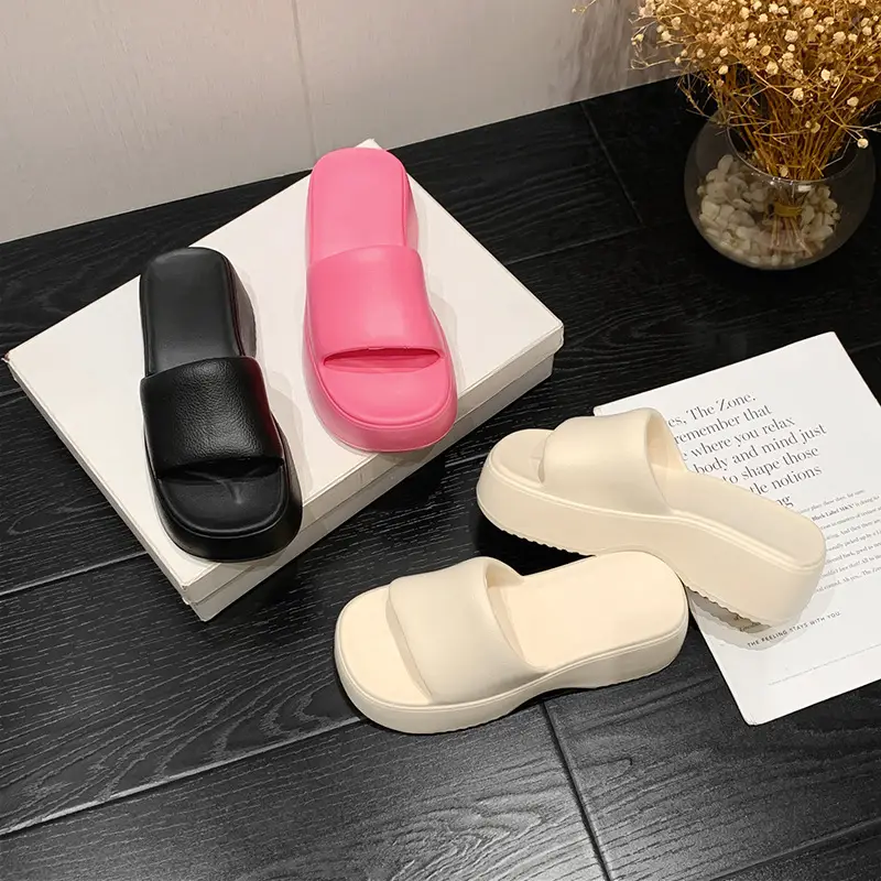 Women's thick-soled slip-on slippers, European and American fashionable outdoor soft-soled EVA slippers, half slippers, shoes industry - Image 8