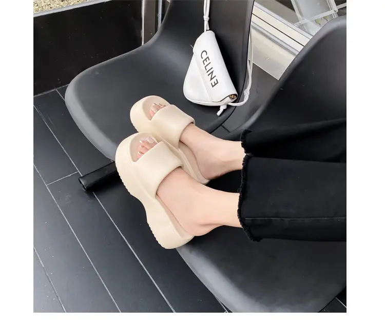 Women's thick-soled slip-on slippers, European and American fashionable outdoor soft-soled EVA slippers, half slippers, shoes industry — feature 23