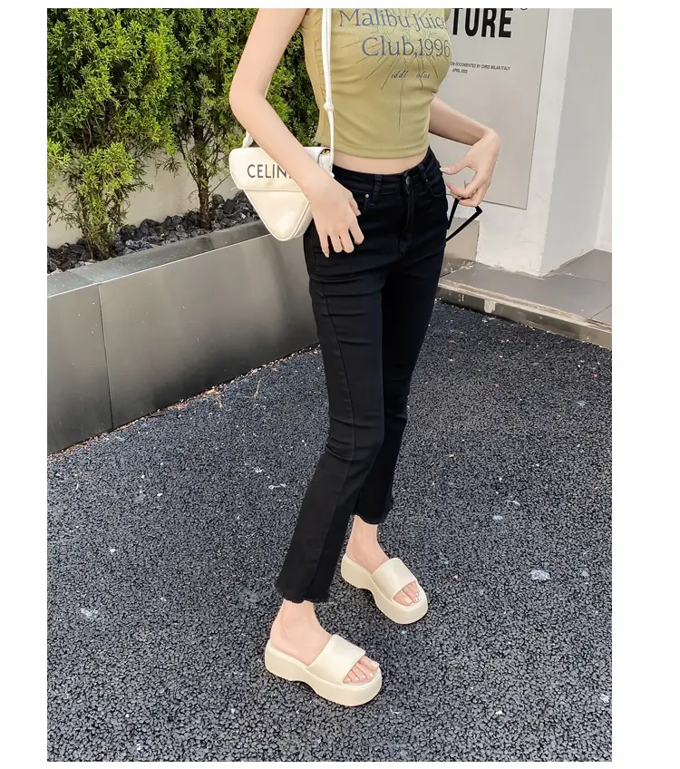 Women's thick-soled slip-on slippers, European and American fashionable outdoor soft-soled EVA slippers, half slippers, shoes industry — feature 25