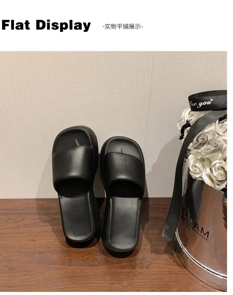 Women's thick-soled slip-on slippers, European and American fashionable outdoor soft-soled EVA slippers, half slippers, shoes industry — feature 30