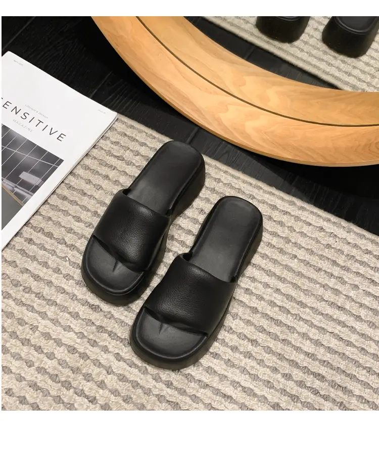 Women's thick-soled slip-on slippers, European and American fashionable outdoor soft-soled EVA slippers, half slippers, shoes industry — feature 33