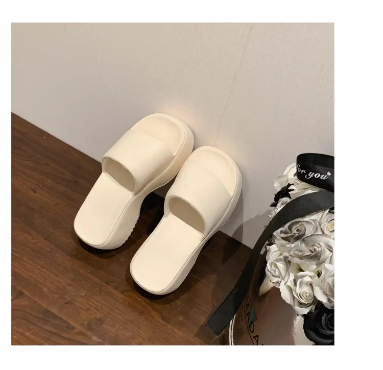Women's thick-soled slip-on slippers, European and American fashionable outdoor soft-soled EVA slippers, half slippers, shoes industry — feature 37