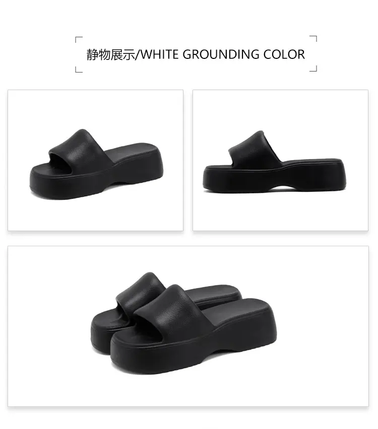 Women's thick-soled slip-on slippers, European and American fashionable outdoor soft-soled EVA slippers, half slippers, shoes industry — feature 40