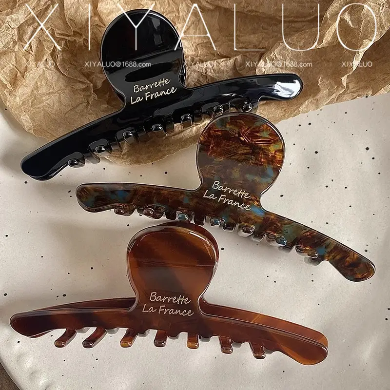 Oversized French Hair Clip Acetate Shark Design - Image 10