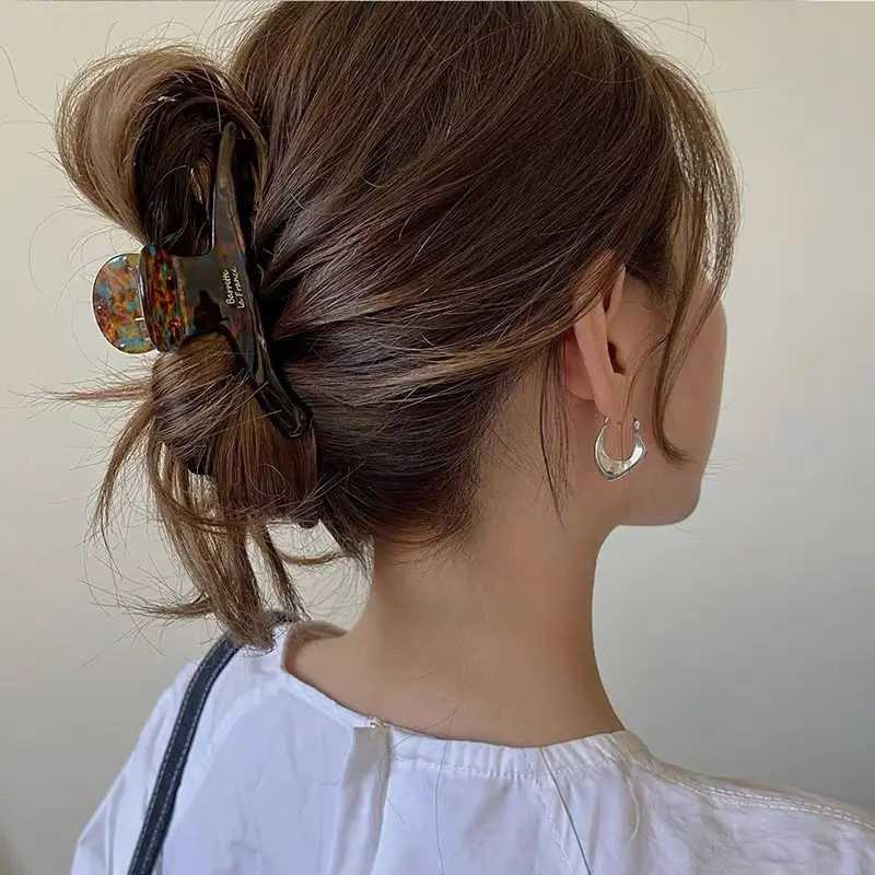 Oversized French Hair Clip Acetate Shark Design - Image 11