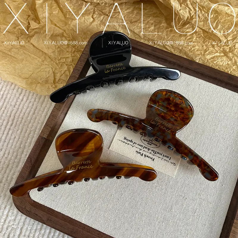 Oversized French Hair Clip Acetate Shark Design — feature 2