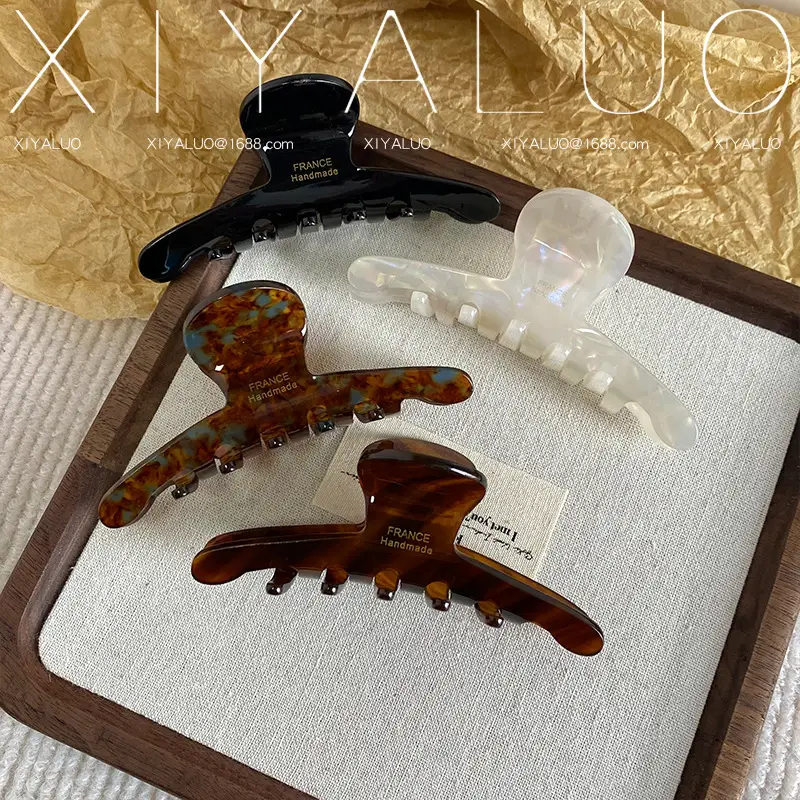 Oversized French Hair Clip Acetate Shark Design — feature 3